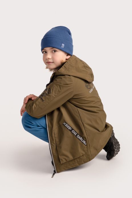 Куртка демісезонна хлопчача парка з капюшоном та покриттям DWR