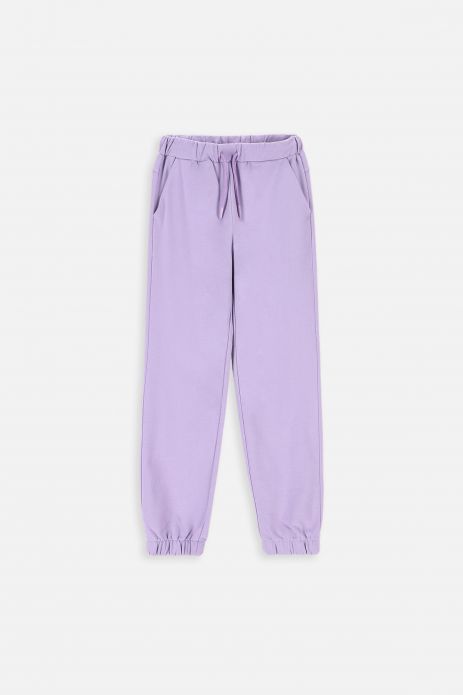 Штани трикотажні фіолетові з кишенями