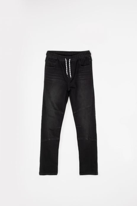 Штани джинсові чорні зі шнурком на поясі  REGULAR FIT