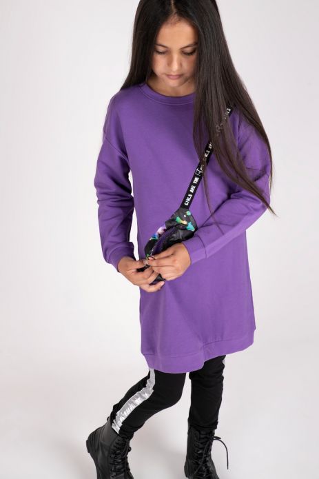 Сукня трикотажна фіолетова з  кишенею у вигляді сумки